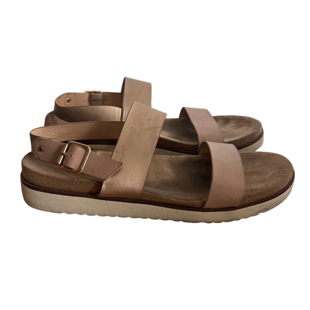 XOXO Women's Double Strap Gold Neutral Darica Summer Chic Sandals Size 8.5